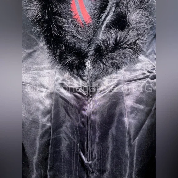 Pre-2000s Lip Service Clueless Gone Goth Silky Feather Mini Dress - Picture 3 of 5